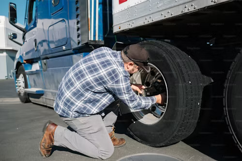 a person fixing a tire