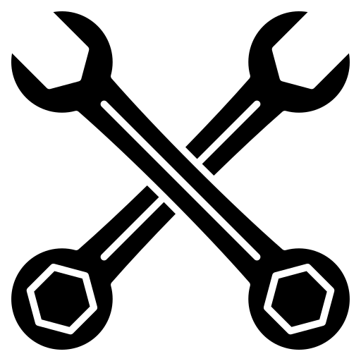 a white background with a black spanner
