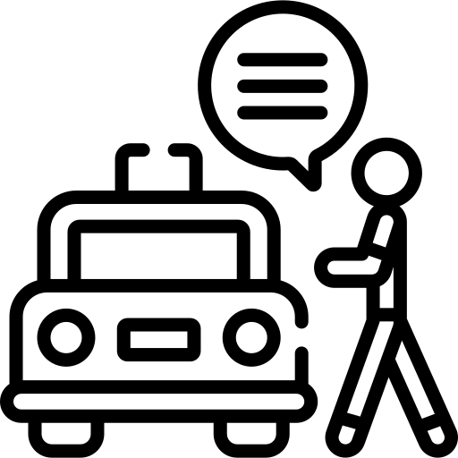 a white background with a black taxi