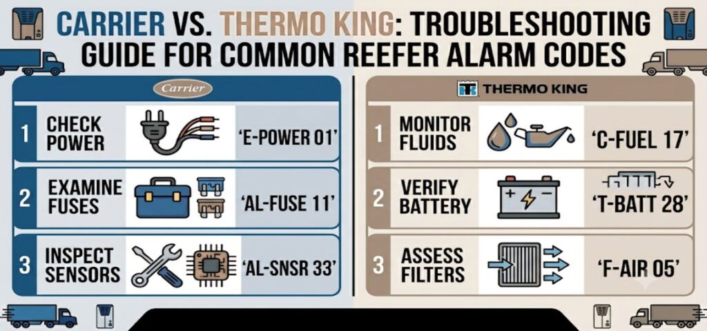 Carrier vs. Thermo King Troubleshooting Guide for Common Reefer Alarm Codes